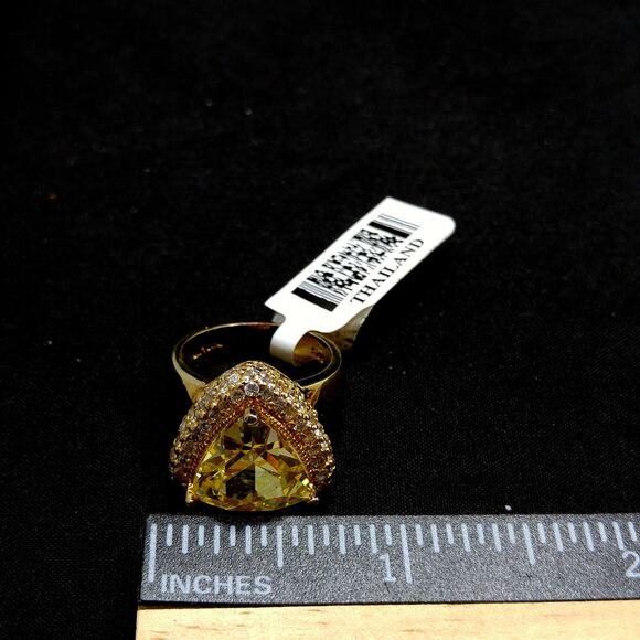 Bella Luce Yellow CZ Ring, 18K Gold Over Sterling Silver, Size 6, NOS w/ Tag - Picture 7 of 10